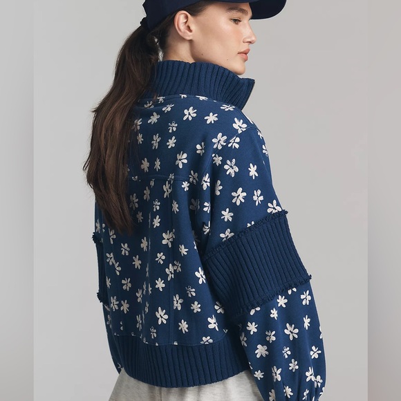 Anthropologie Size Medium Daily Practice Indy Half-Zip Pullover Sweatshirt NEW - Picture 2 of 15